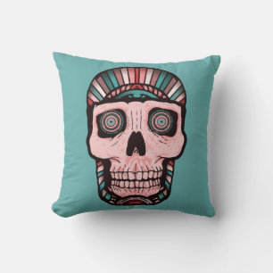 Otherworldly Skull: A Cosmic Reminder Cushion