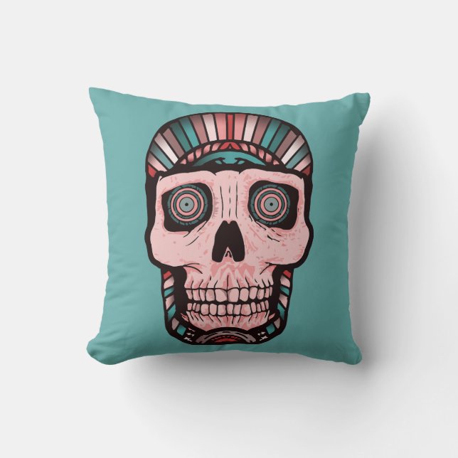 Otherworldly Skull: A Cosmic Reminder Cushion (Front)