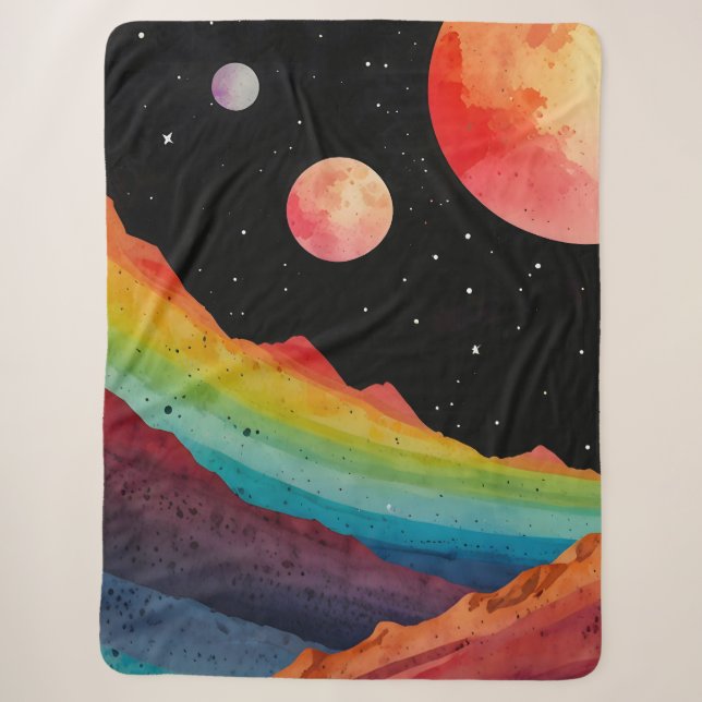 Otherworldly Spectrum Sherpa Blanket (Front)