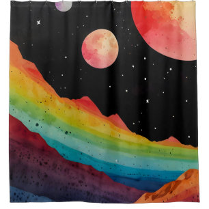 Otherworldly Spectrum Shower Curtain
