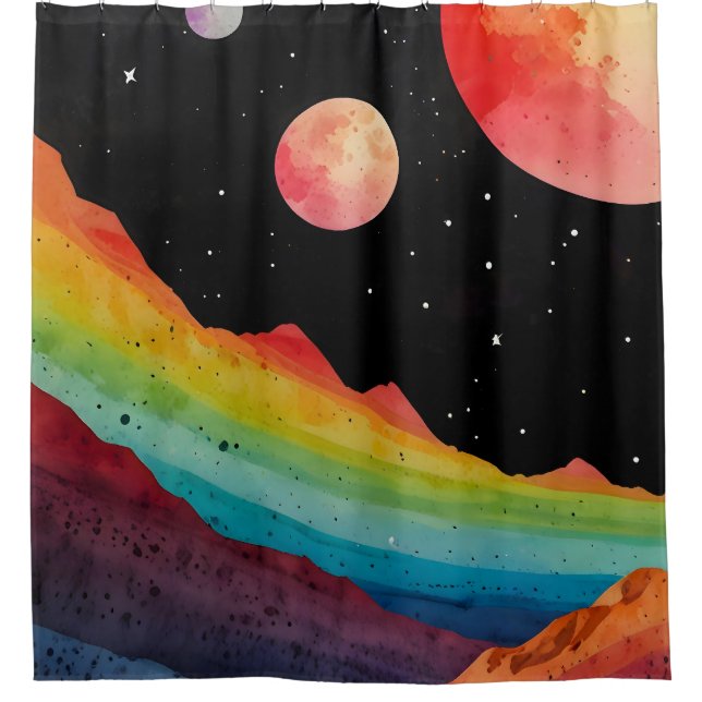 Otherworldly Spectrum Shower Curtain (Front)