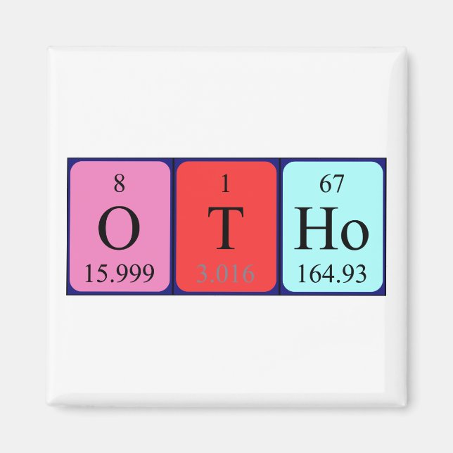 Otho periodic table name magnet (Front)