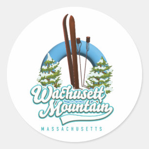 Otis Ridge Massachusetts ski logo Classic Round St Sticker