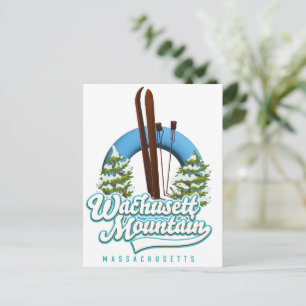 Otis Ridge Massachusetts ski logo Postcard