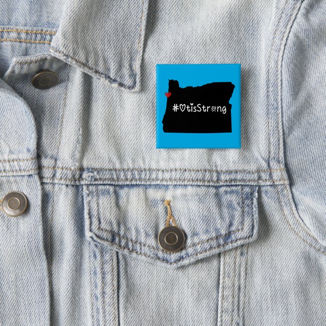 Otis Strong Heart Black 15 Cm Square Badge (In Situ)