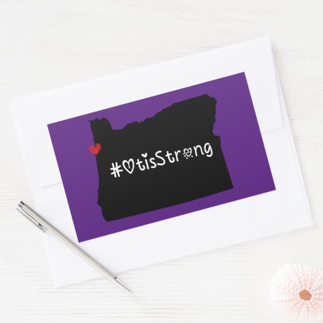 Otis Strong Heart Black Rectangular Sticker (Envelope)