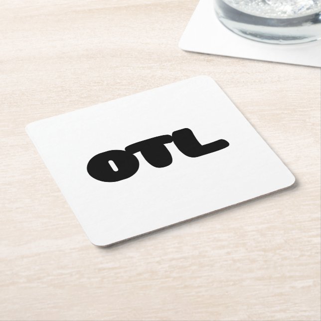 OTL Emoticon ~ Korean Slang Square Paper Coaster (Angled)