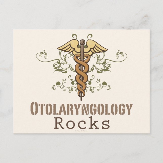 Otolaryngology Rocks Caduceus Postcard (Front)