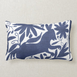 Otomi donkey, Navy Lumbar Cushion