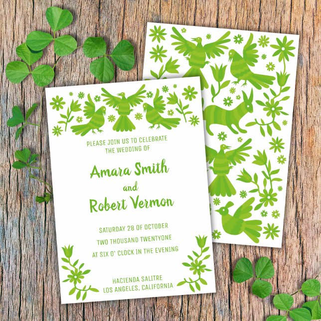 OTOMI, MEXICA, GREEN, FLOWERS AND BIRDS ANNOUNCEMENT (Creator Uploaded)