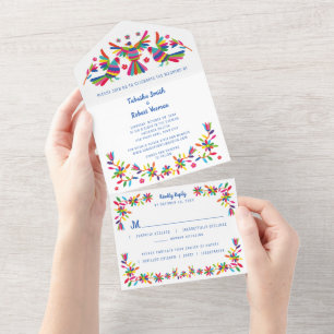 Otomi Mexican All in One Wedding Invite