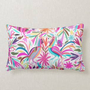 Otomi, pink/orchid/aqua lumbar cushion