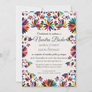 Otomi Tenangos Fiesta Folk Art Spanish Wedding Invitation