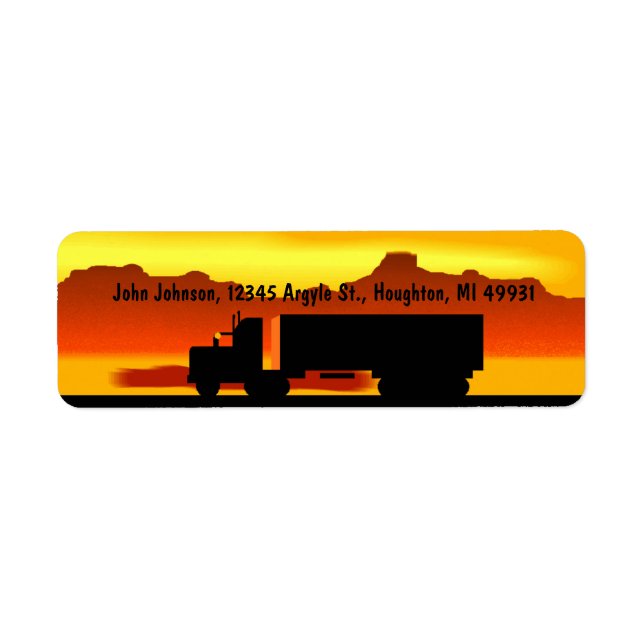 OTR Trucking Sundown Semi Return Address Labels (Front)