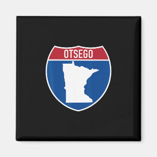 Otsego Minnesota Map Highway Interstate Sign Souve Magnet