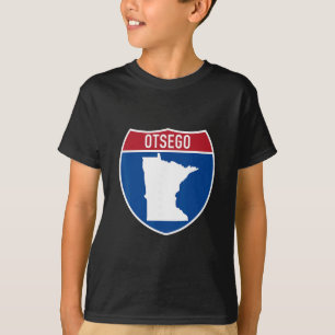 Otsego Minnesota Map Highway Interstate Sign Souve T-Shirt