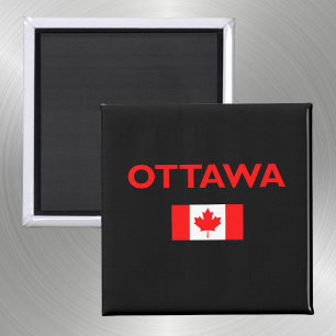 Ottawa Canada Canadian Flag Dark Colour Magnet
