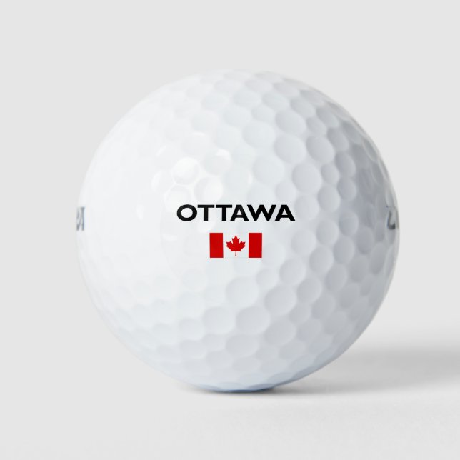 Ottawa Canada Canadian Flag Light-Colour Golf Balls (Front)