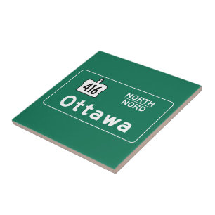 Ottawa, Canada Road Sign Tile