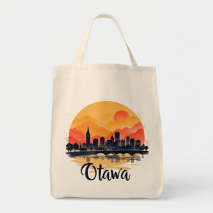 Ottawa Canada Skyline –Bold Retro Sunset Cityscape Tote Bag