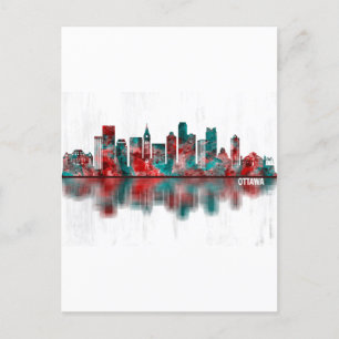 Ottawa Canada Skyline Holiday Postcard