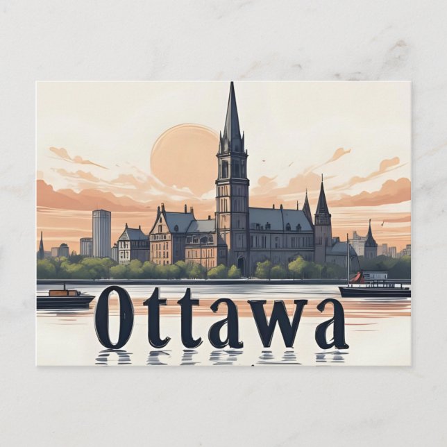 Ottawa Canada Skyline  Postcard (Front)