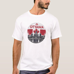 Ottawa Canada Skyline Retro Cityscape T-Shirt