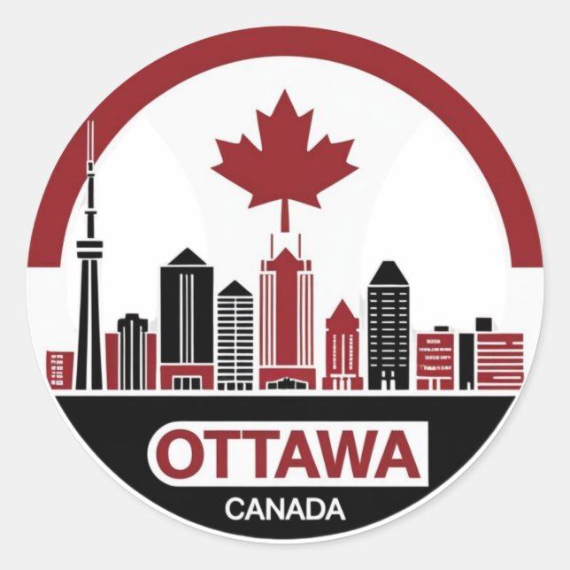 Ottawa Canada skyline Sticker (Front)