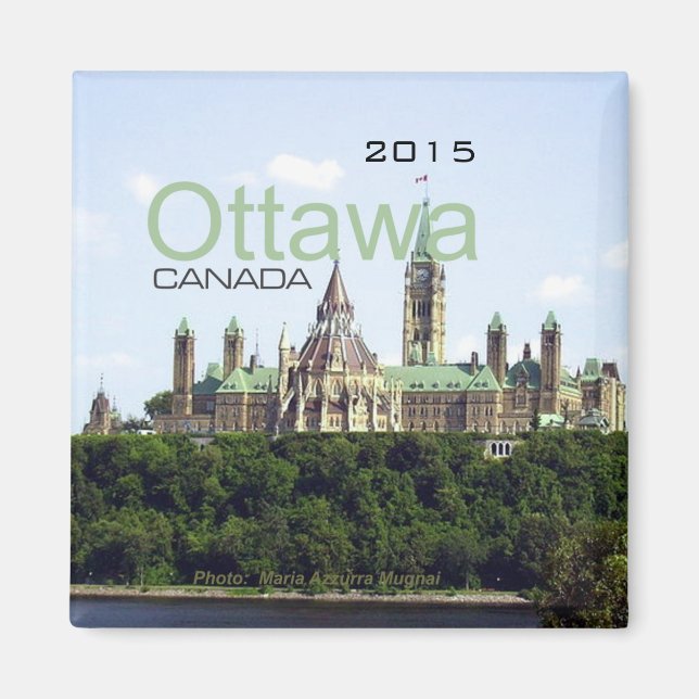 Ottawa Canada Travel Fridge Magnet Change Year (Front)