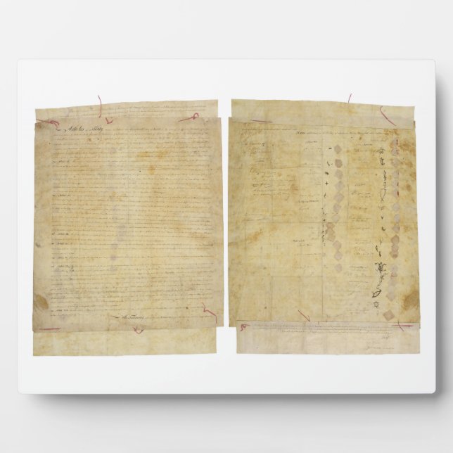 Ottawa Chippewa Wyandot Potawatomi Indian Treaty Plaque (Front)