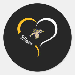 Ottawa-glandorf Titans Logo Half Heart Slogan Hs Classic Round Sticker