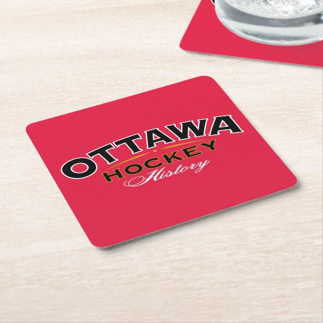 Ottawa Hockey History Square Coasters (Angled)