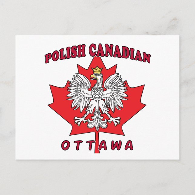 Ottawa Polish Canadian Leaf Postcard (Front)