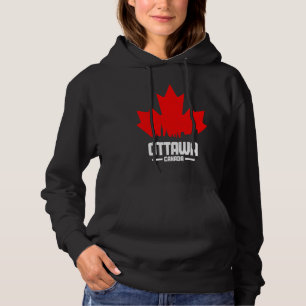 Ottawa Quebec Canada Maple Leaf Canadian Flag Skyl Hoodie