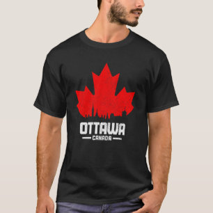 Ottawa Quebec Canada Maple Leaf Canadian Flag Skyl T-Shirt