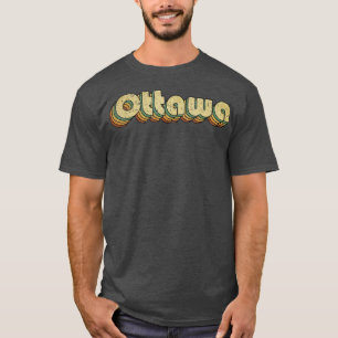 Ottawa Vintage Rainbow Typography Style 70s T-Shirt