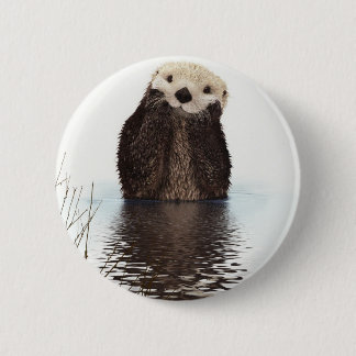 Otter 6 Cm Round Badge