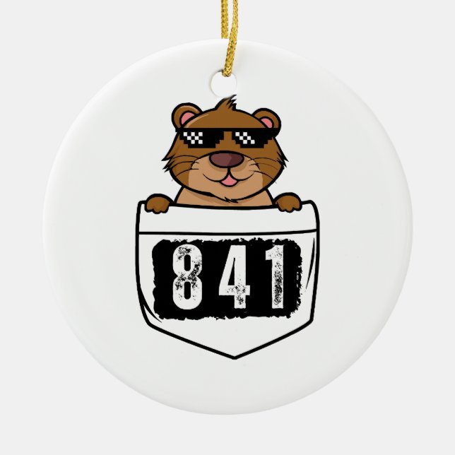 Otter 841  ceramic tree decoration (Front)