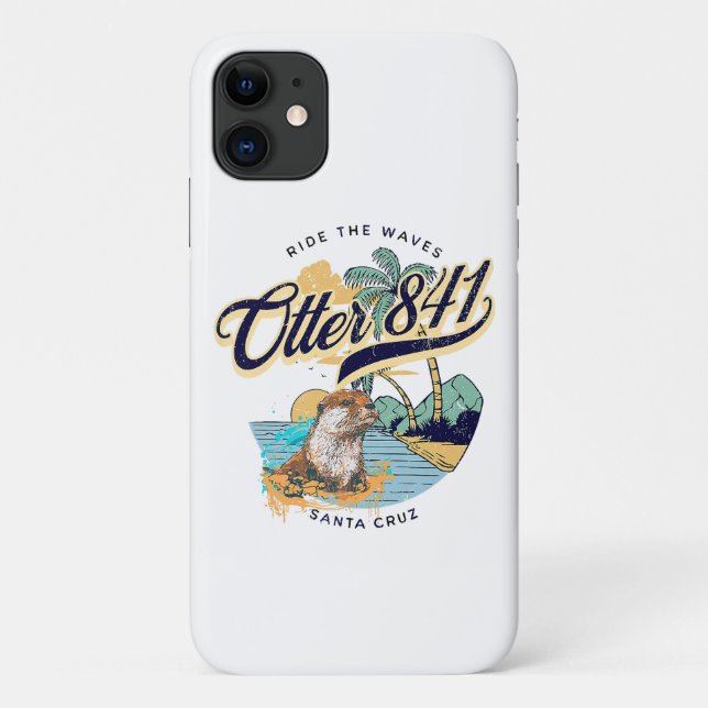 Otter 841 Surfing Otter 841 California Surf Board  Case-Mate iPhone Case (Back)