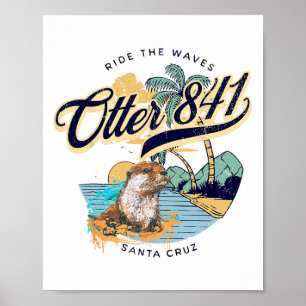 Otter 841 Surfing Otter 841 California Surf Board  Poster