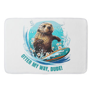 Otter 841 Surfing Otter She Steals Surfboards Otte Bath Mat