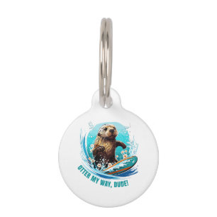 Otter 841 Surfing Otter She Steals Surfboards Otte Pet Tag
