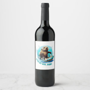 Otter 841 Surfing Otter She Steals Surfboards Otte Wine Label