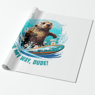 Otter 841 Surfing Otter She Steals Surfboards Otte Wrapping Paper