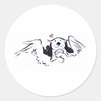 Otter Angel Classic Round Sticker