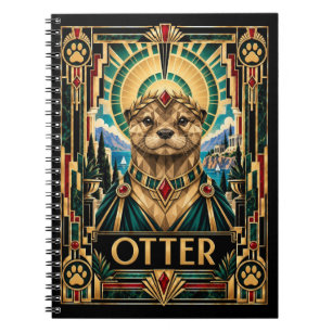 Otter, Art Deco Wildlife Notebook