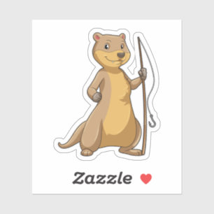 Otter as Fisher with Fishing rod