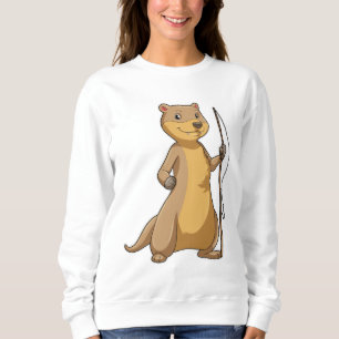 Otter as Fisher with Fishing rod Sweatshirt