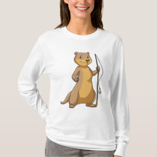 Otter as Fisher with Fishing rod T-Shirt
