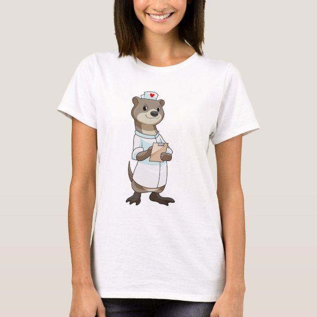 Otter as Nurse with Heart T-Shirt (Front)